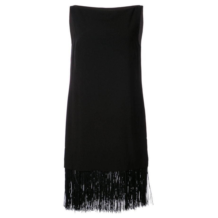 Elizabeth & James By Mary-Kate And Ashley Olsen Ekon Black Fringed Hem Dress